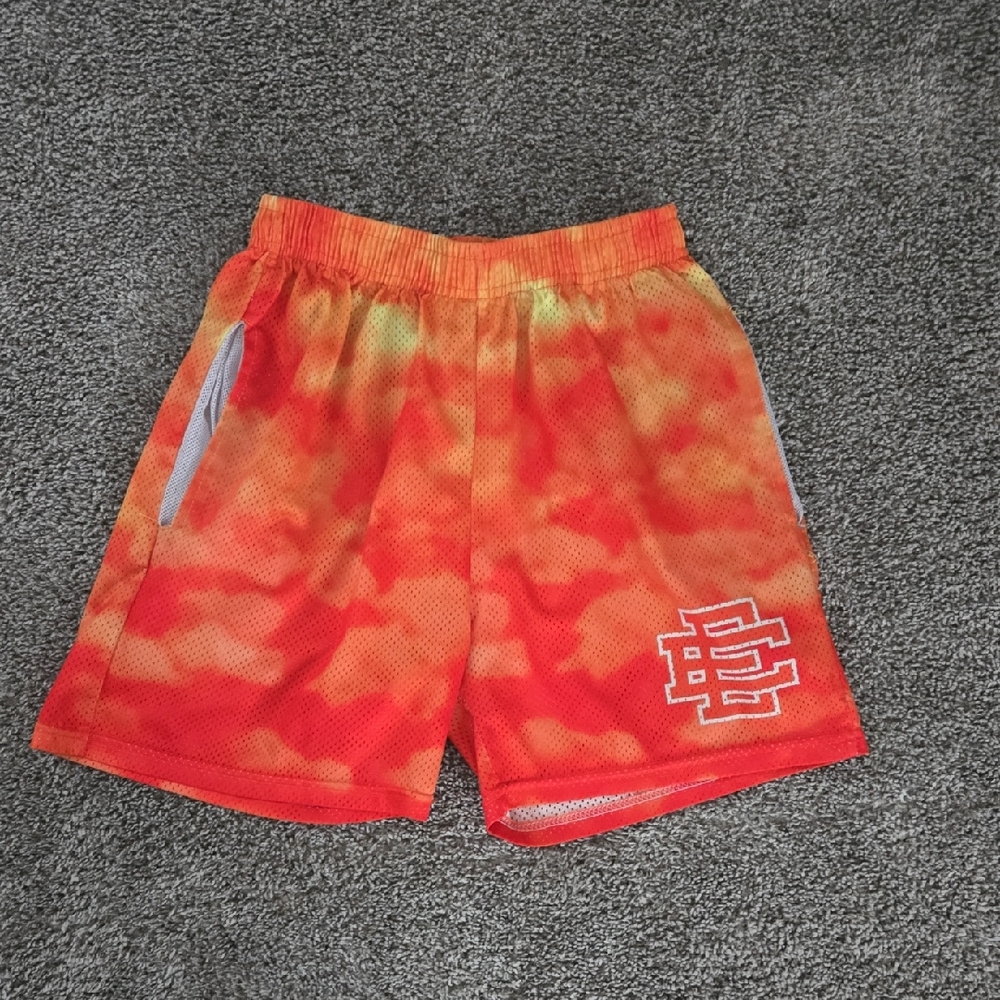 Eric Emanuel Red and Orange Athletic Shorts